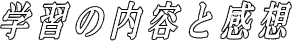 学習の内容と感想